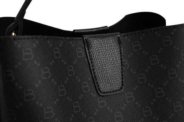 Lucky Bees Bolso de mano 328 v2, Piel de polivinilo, Negro y Gris